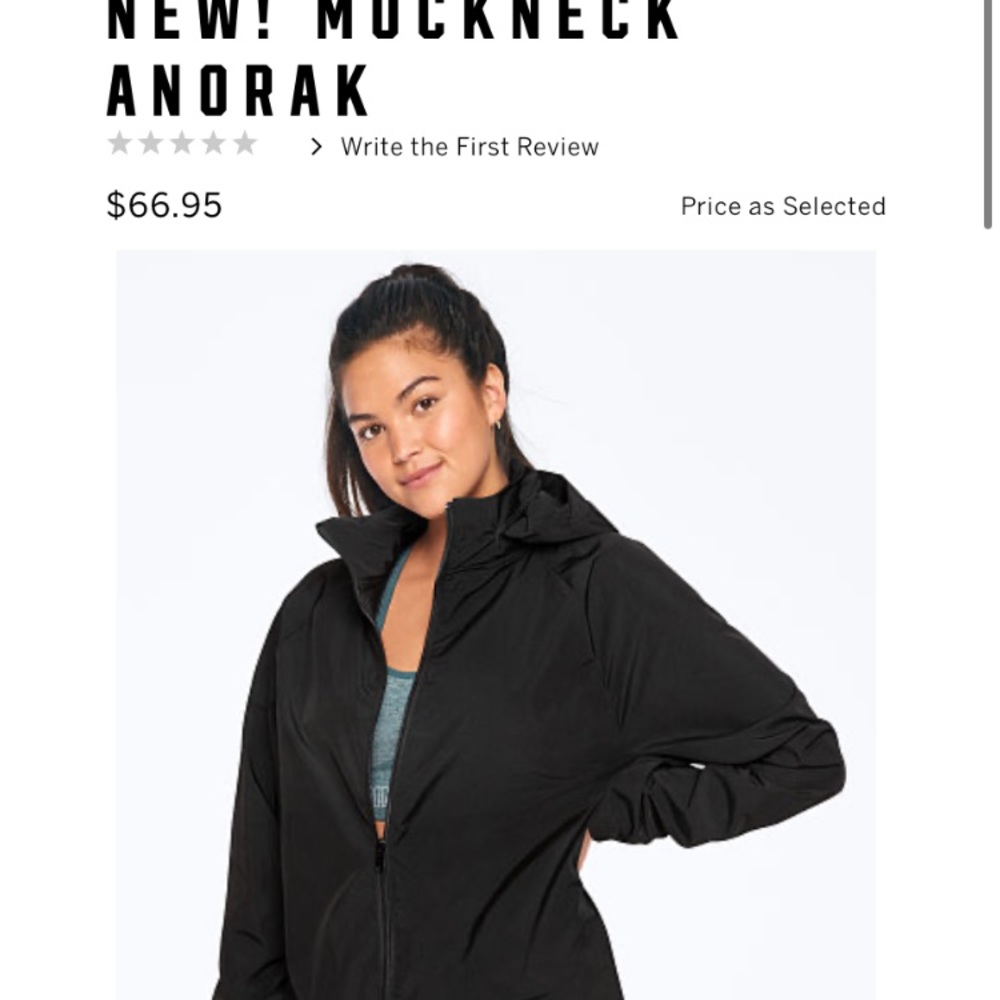 NEW💗VS PINK BLACK MOCK NECK HOODED FULLZIP ANORAK - Picture 3 of 16